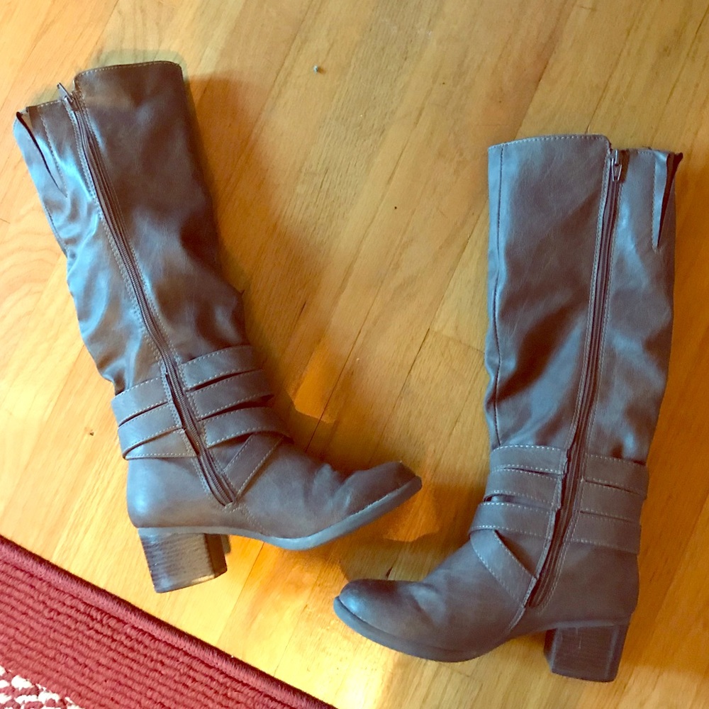 Gray Mossimo Supply Co. Heeled Boots